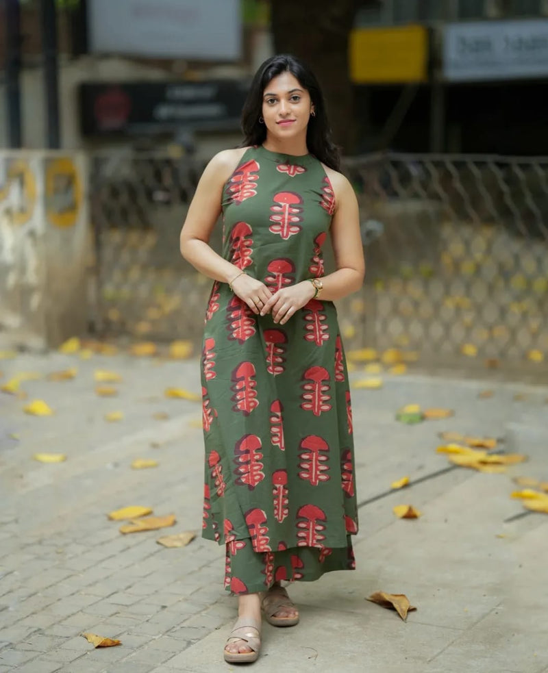 Pure Cotton designer A-line Co-ord Set