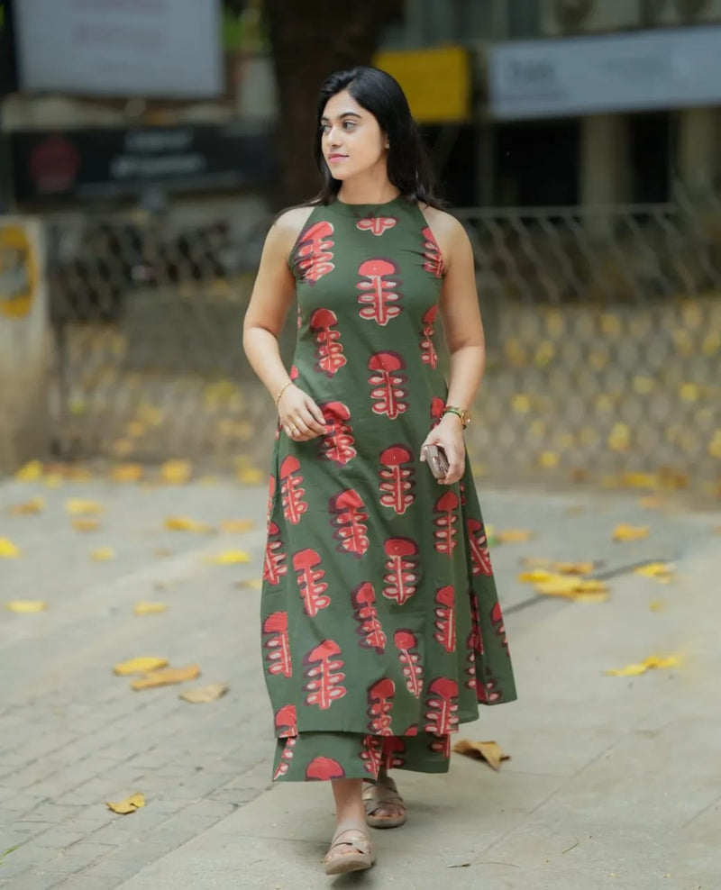 Pure Cotton designer A-line Co-ord Set