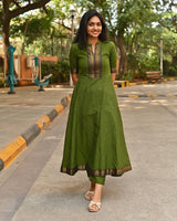 exclusive Pure Chanderi Frock-Style Kurti Set