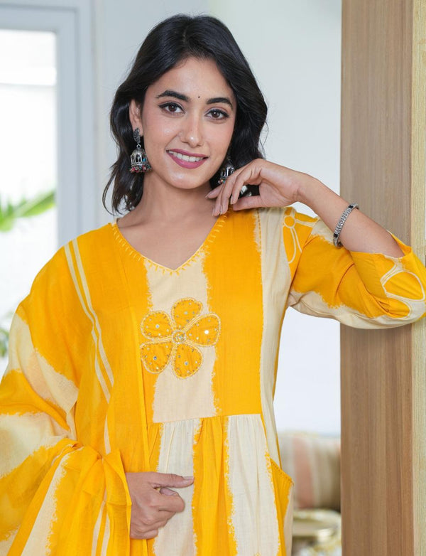 Premium A-line Cotton Kurti Set
