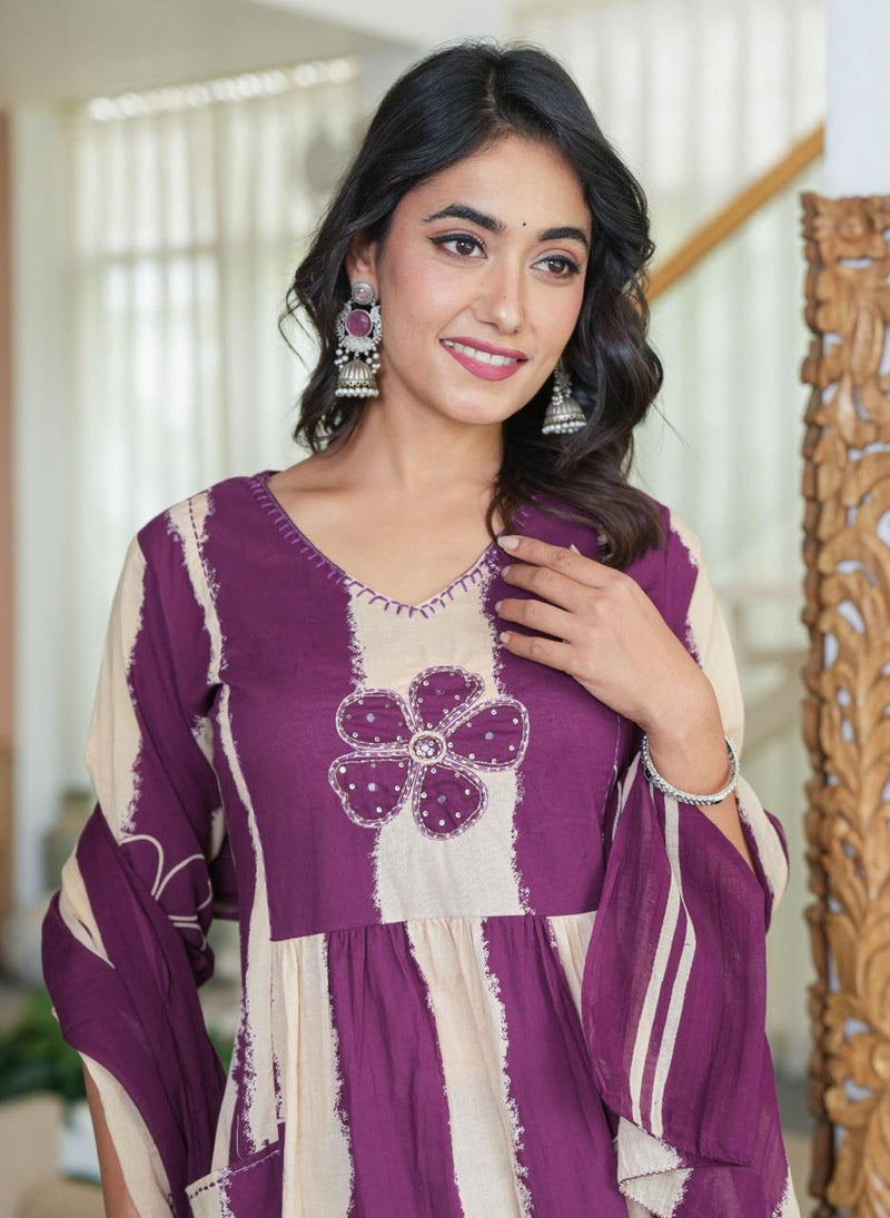 Premium A-line Cotton Kurti Set