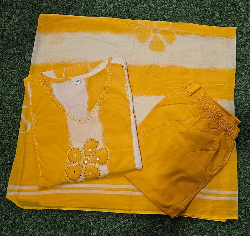 Premium A-line Cotton Kurti Set