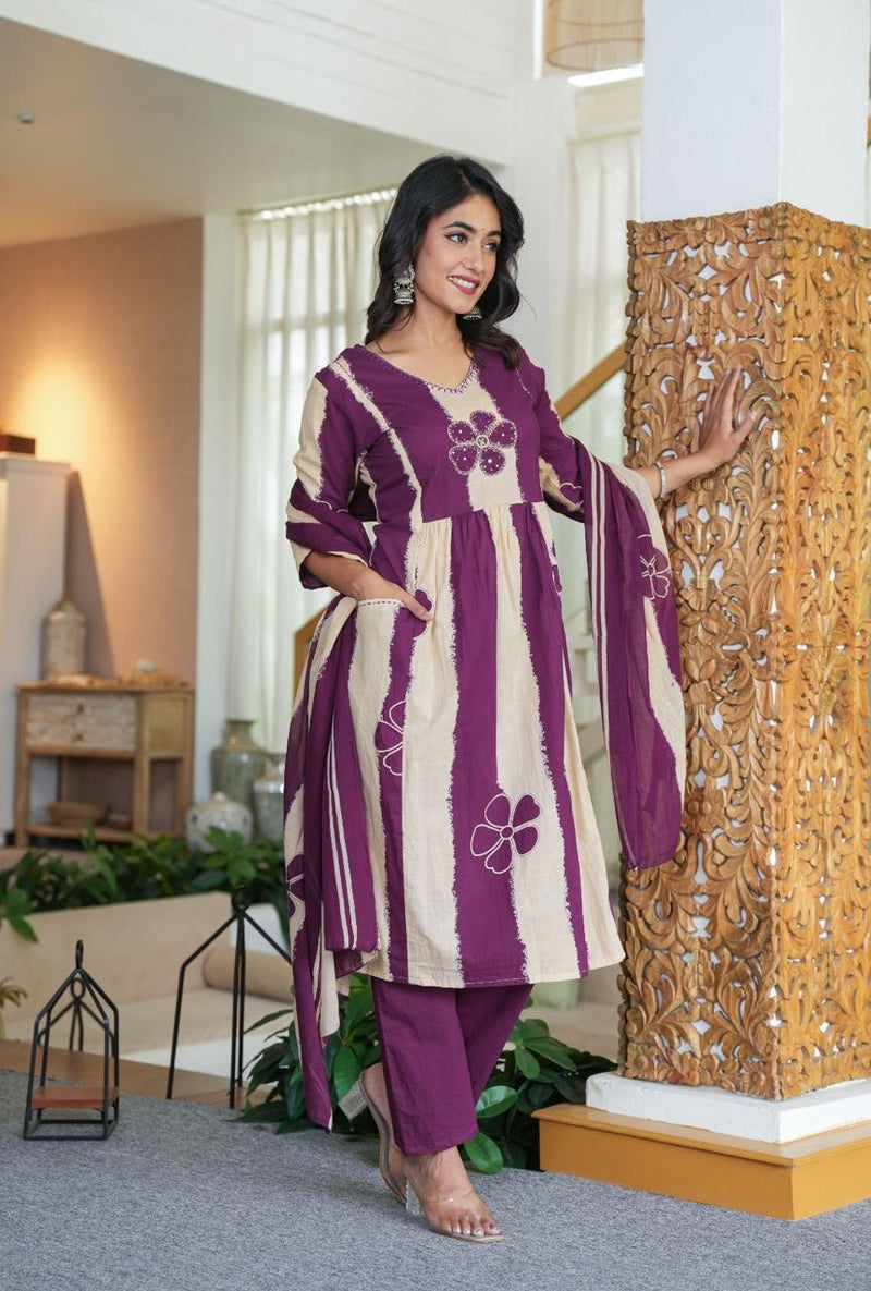 Premium A-line Cotton Kurti Set