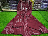 Premium Printed Cotton A-line Suit Set