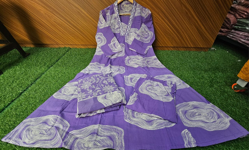 Premium 3-Piece A-Line Anarkali Suit Set