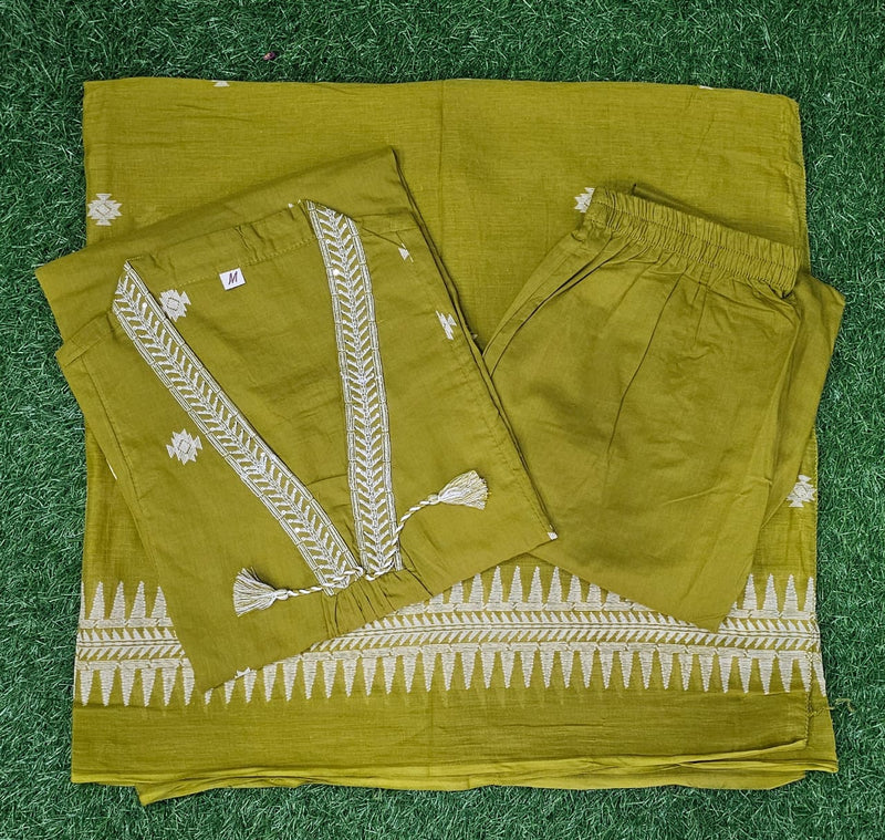 Premium Heavy Cotton Embroidered Suit Set
