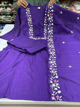 Premium Modal Silk Kurti Pant Dupatta Set