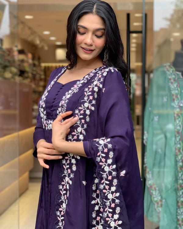 Premium Modal Silk Kurti Pant Dupatta Set