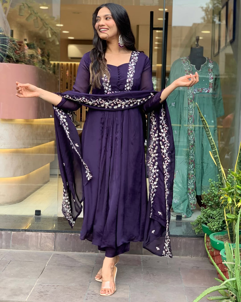 Premium Modal Silk Kurti Pant Dupatta Set