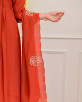 Pure Cotton Mal ANARKALI 3PCS EMBROIDERY SET