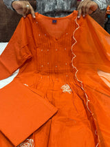 Pure Cotton Mal ANARKALI 3PCS EMBROIDERY SET