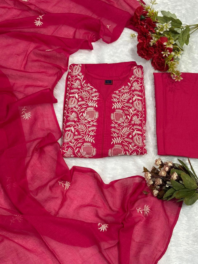 Pure Cotton Mal ANARKALI 3PCS EMBROIDERY SET