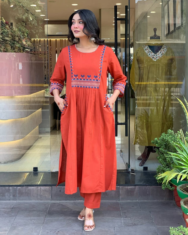 Beautiful Pure Cotton Kurti Pant Set