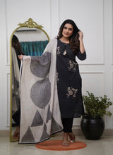 Beautiful Pure Cotton Kurti Pant Dupatta Set