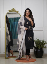 Beautiful Pure Cotton Kurti Pant Dupatta Set