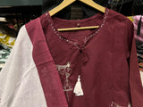 Beautiful Pure Cotton Kurti Pant Dupatta Set
