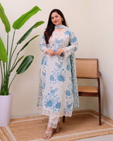 Premium Pure Cotton Fabric Straight Kurta Style Set