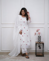 Pure Cotton  Straight Kurti pant dupatta Set