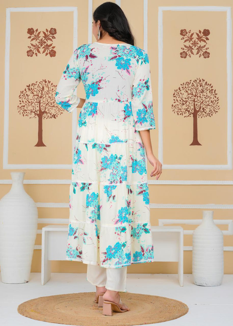 Premium Cotton Rust Straight Anarkali Suit Set