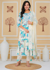 Premium Cotton Rust Straight Anarkali Suit Set