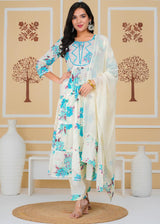 Premium Cotton Rust Straight Anarkali Suit Set