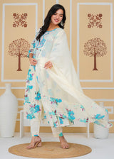 Premium Cotton Rust Straight Anarkali Suit Set