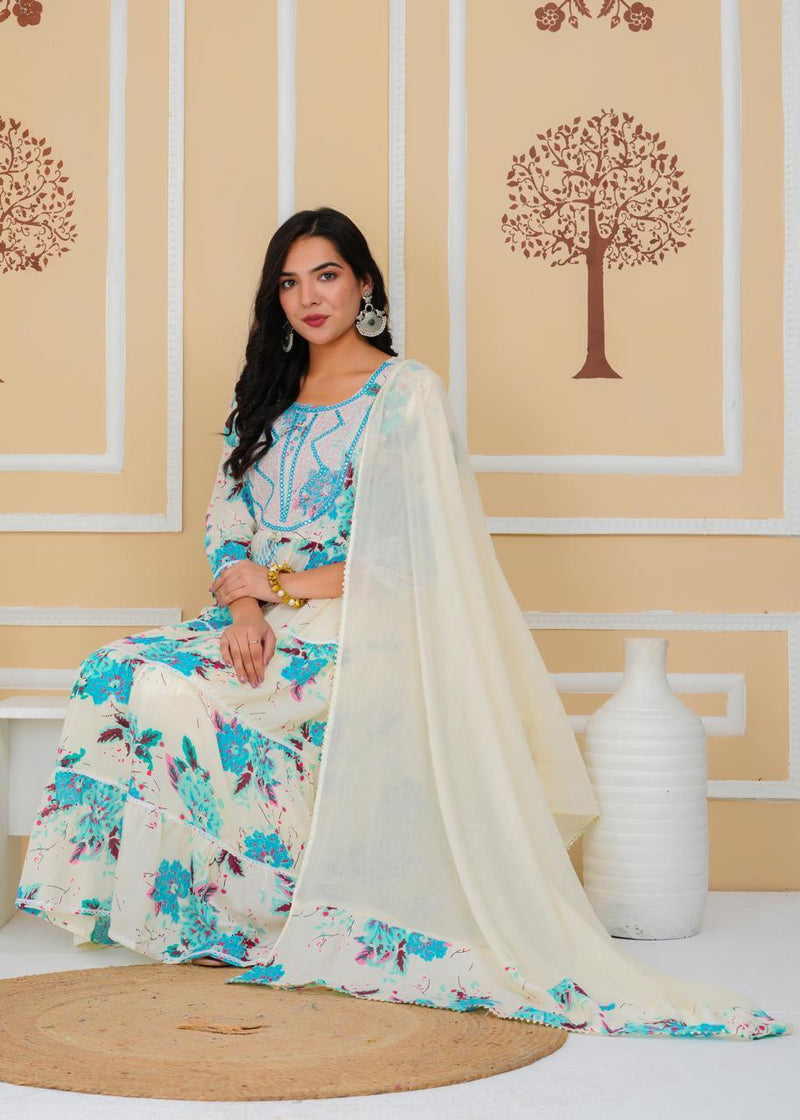 Premium Cotton Rust Straight Anarkali Suit Set