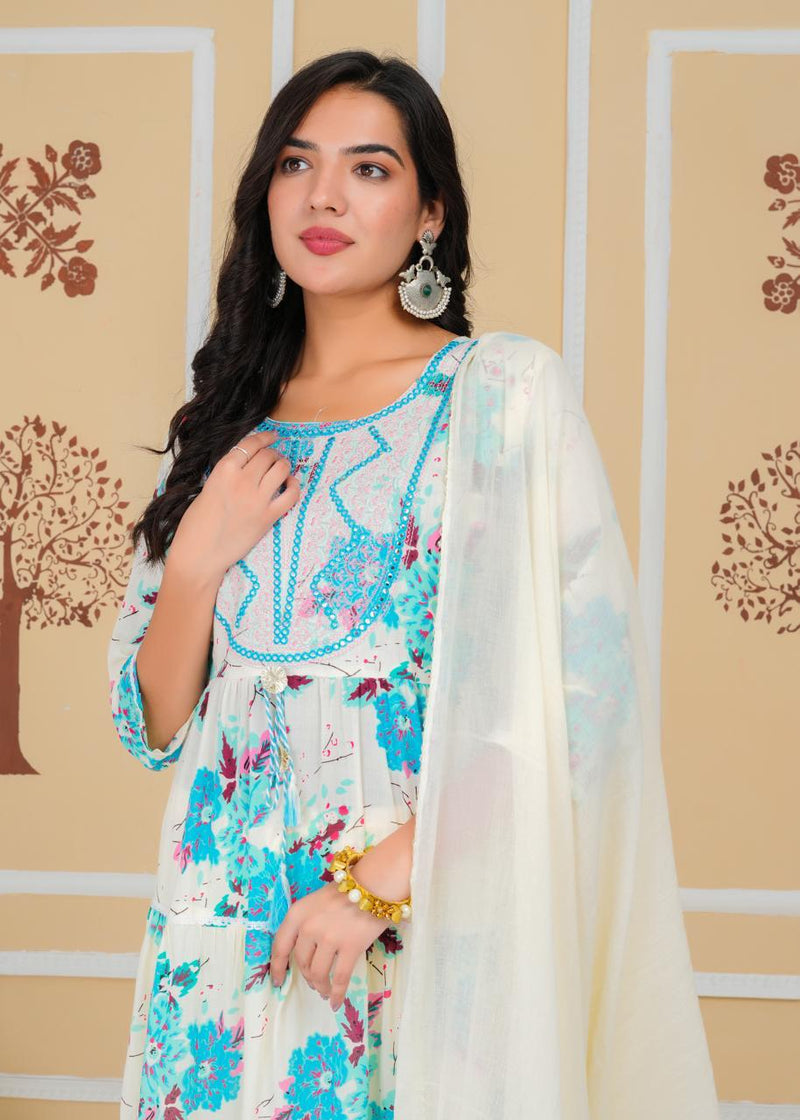 Premium Cotton Rust Straight Anarkali Suit Set