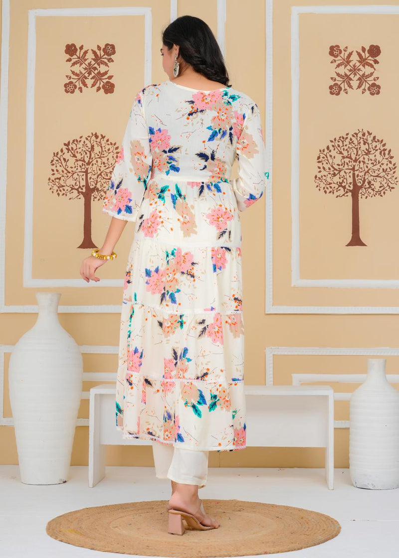 Premium Cotton Rust Straight Anarkali Suit Set