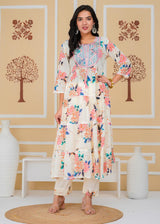 Premium Cotton Rust Straight Anarkali Suit Set