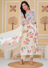 Premium Cotton Rust Straight Anarkali Suit Set