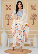 Premium Cotton Rust Straight Anarkali Suit Set