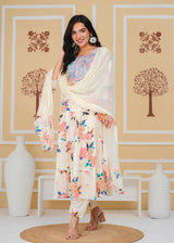 Premium Cotton Rust Straight Anarkali Suit Set