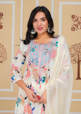 Premium Cotton Rust Straight Anarkali Suit Set