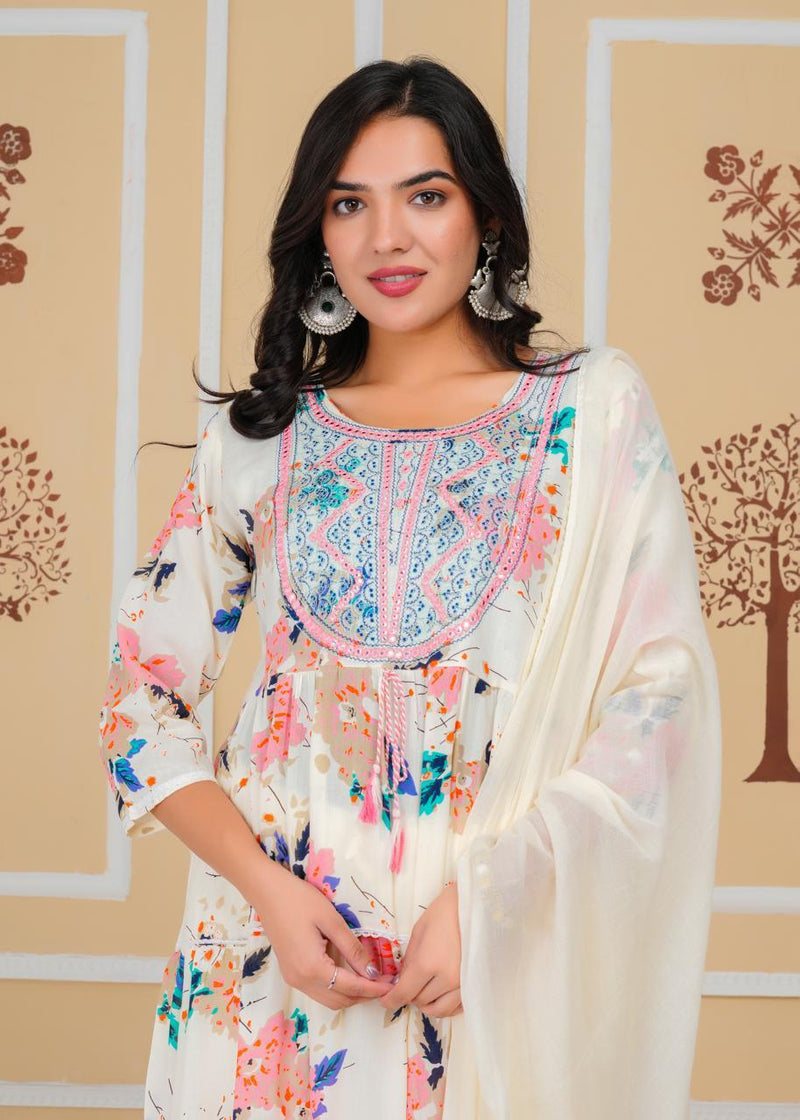 Premium Cotton Rust Straight Anarkali Suit Set