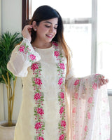 Pure Cotton heavy sequin embroidered kurta set