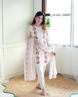Pure Cotton heavy sequin embroidered kurta set