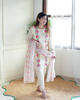 Pure Cotton heavy sequin embroidered kurta set