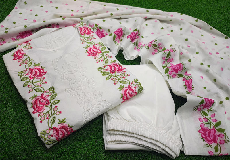 Pure Cotton heavy sequin embroidered kurta set