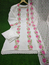 Pure Cotton heavy sequin embroidered kurta set