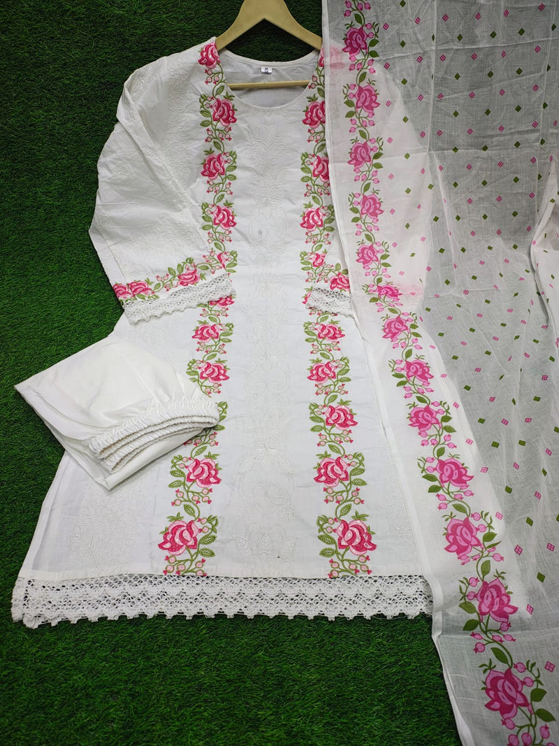 Pure Cotton heavy sequin embroidered kurta set