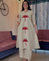 Premium Cotton Slub kurti pant set
