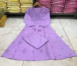 Premium Cotton Chikankari Angrakha Set