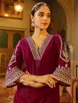 Heavy Viscose Velvet with 5mm Sequins Embroidery Designer Party Wear Velvet Cord Set