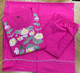 Premium Heavy Embroidery Solid Kurti–Pant–Dupatta Set
