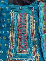 Pure Chinnon Fabric  Mirror Work & Hand Work RAJASTHANI FULL ANARKALI SET