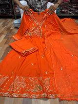 Premium Cotton Mal  ANGRAKHA KURTI  PANT DUPATTA SET