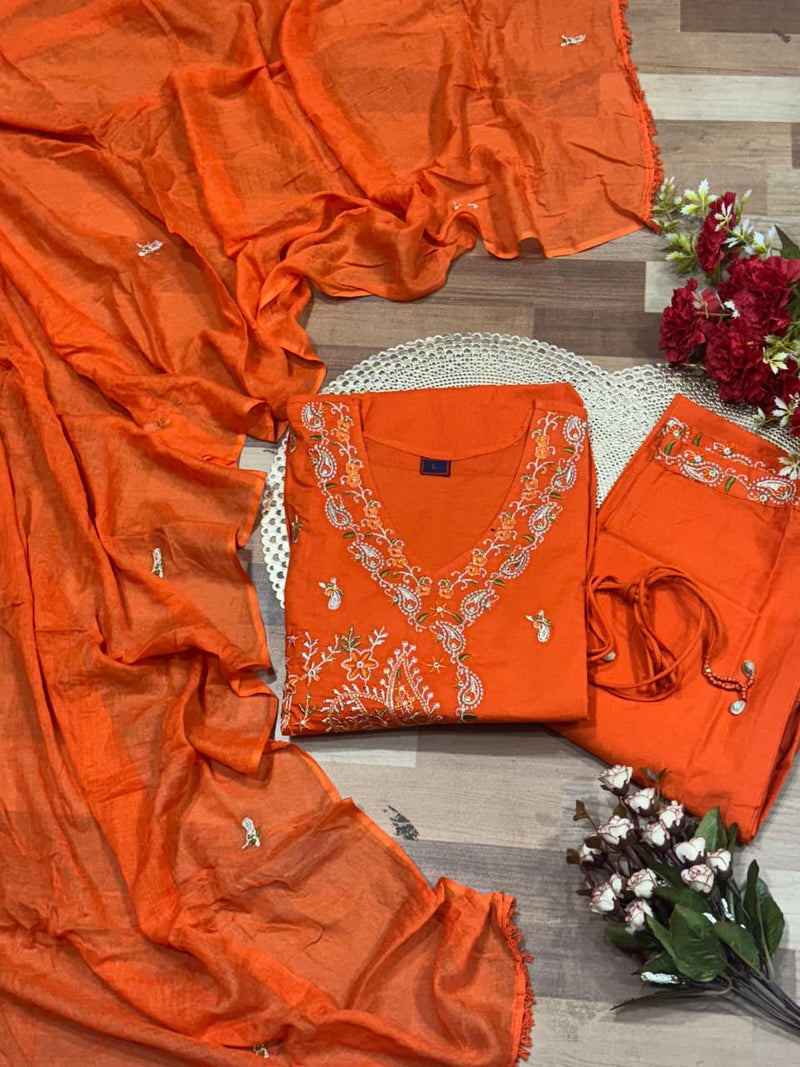 Premium Cotton Mal  ANGRAKHA KURTI  PANT DUPATTA SET