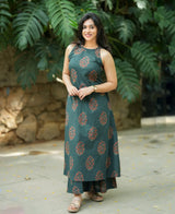 Premium Cotton Halter Neck A-line Kurta Palazzo set