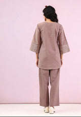 Women Cotton Flex Embroidered Co-Ord Set | Kurta Set